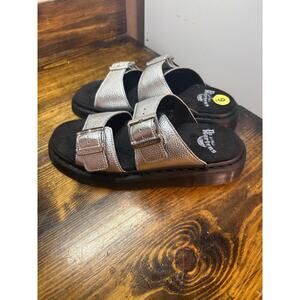 Doc Martens Silver Metallic Slide Sandals Size 9